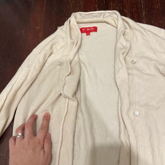 Rene Derhy cream cardigan with button detail - Picture 4 of 9